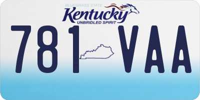 KY license plate 781VAA