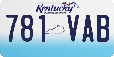 KY license plate 781VAB