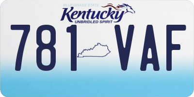 KY license plate 781VAF