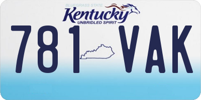 KY license plate 781VAK