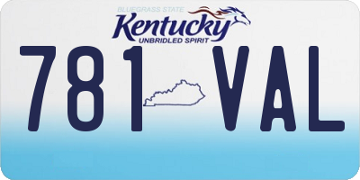 KY license plate 781VAL