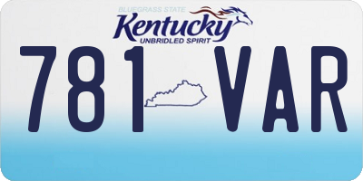 KY license plate 781VAR