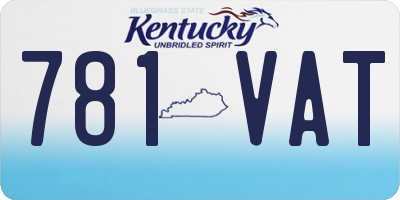 KY license plate 781VAT