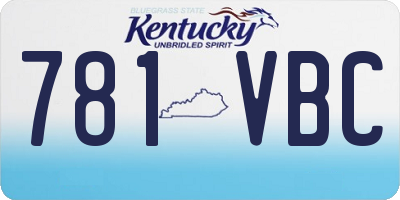 KY license plate 781VBC