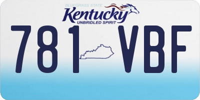KY license plate 781VBF