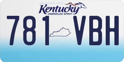 KY license plate 781VBH