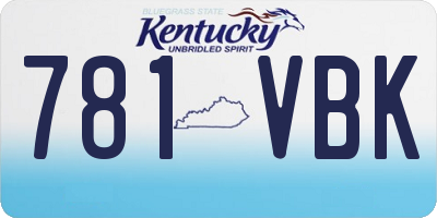 KY license plate 781VBK
