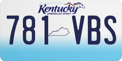 KY license plate 781VBS