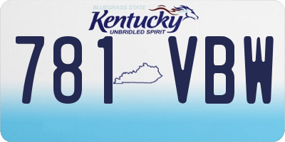 KY license plate 781VBW