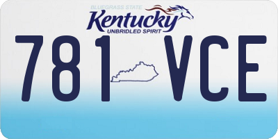 KY license plate 781VCE