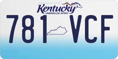 KY license plate 781VCF