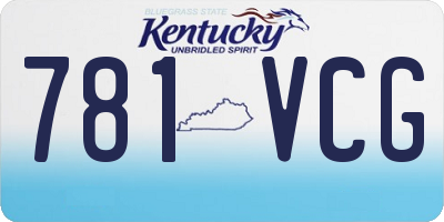 KY license plate 781VCG