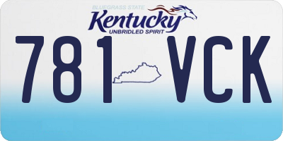 KY license plate 781VCK