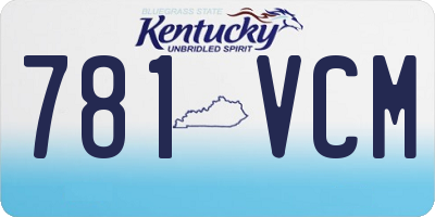 KY license plate 781VCM