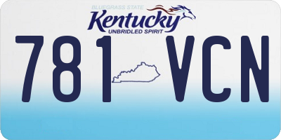 KY license plate 781VCN