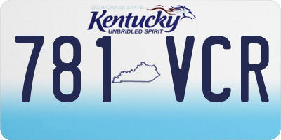 KY license plate 781VCR