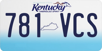 KY license plate 781VCS
