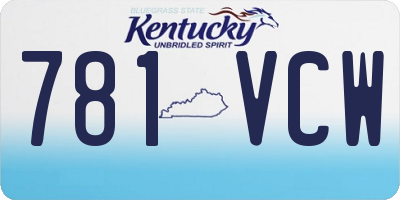 KY license plate 781VCW