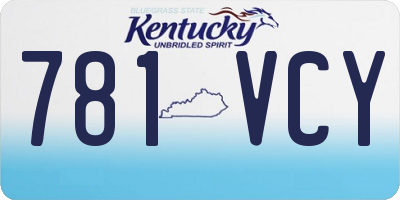 KY license plate 781VCY