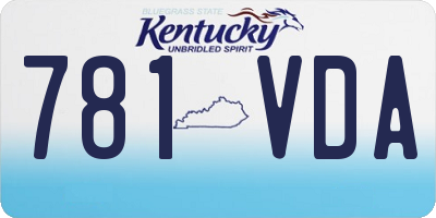 KY license plate 781VDA