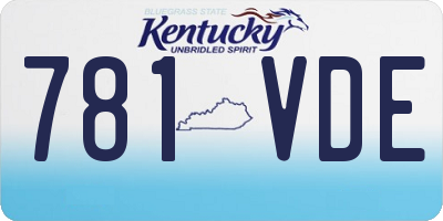 KY license plate 781VDE