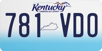 KY license plate 781VDO