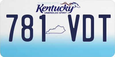 KY license plate 781VDT