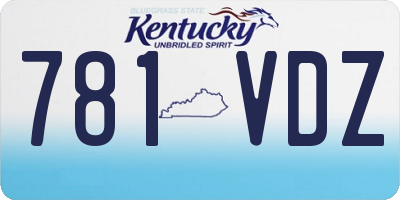 KY license plate 781VDZ