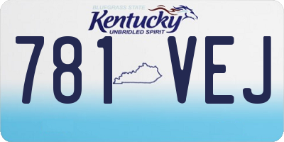 KY license plate 781VEJ