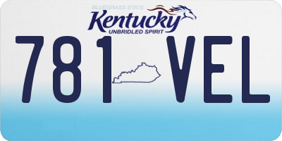 KY license plate 781VEL