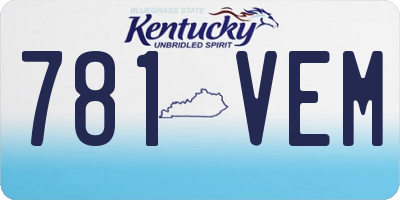 KY license plate 781VEM