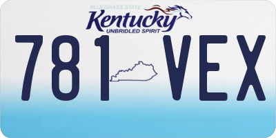 KY license plate 781VEX