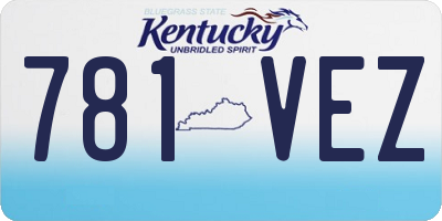 KY license plate 781VEZ