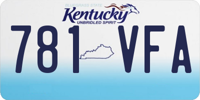 KY license plate 781VFA