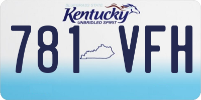 KY license plate 781VFH