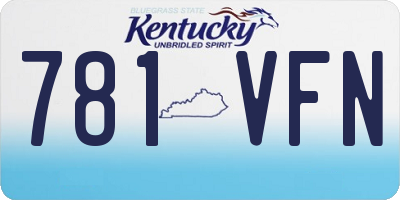 KY license plate 781VFN