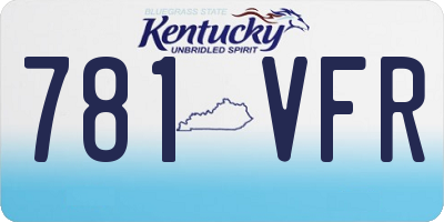 KY license plate 781VFR