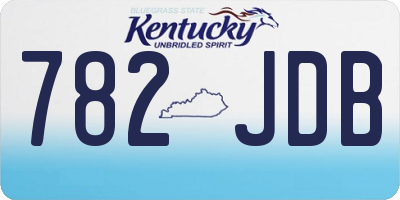 KY license plate 782JDB