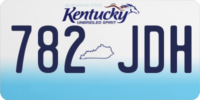 KY license plate 782JDH