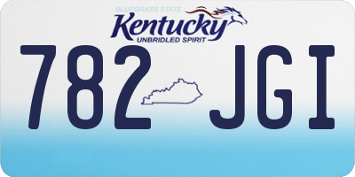 KY license plate 782JGI