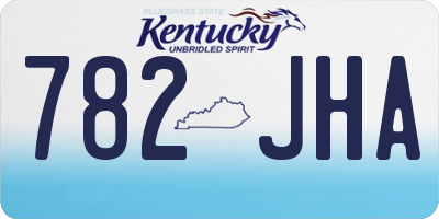 KY license plate 782JHA