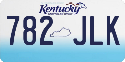 KY license plate 782JLK