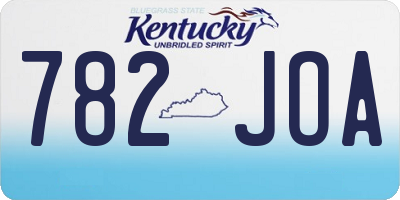 KY license plate 782JOA