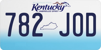 KY license plate 782JOD