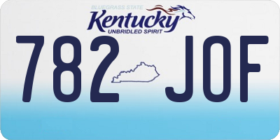 KY license plate 782JOF