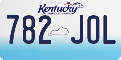 KY license plate 782JOL