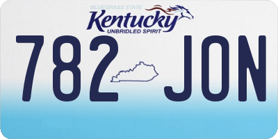 KY license plate 782JON
