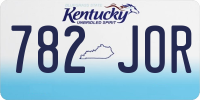 KY license plate 782JOR