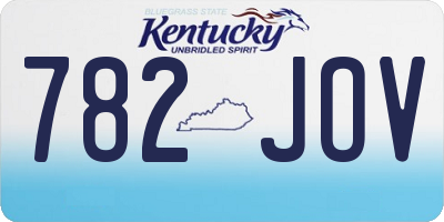 KY license plate 782JOV