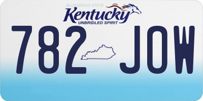 KY license plate 782JOW